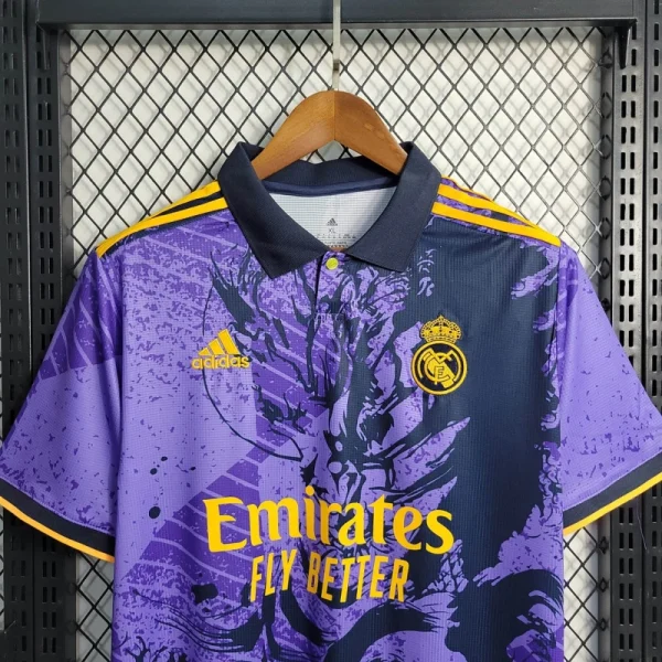 23-24 Real Madrid Chinese Dragon Purple Football Shirt - Image 3