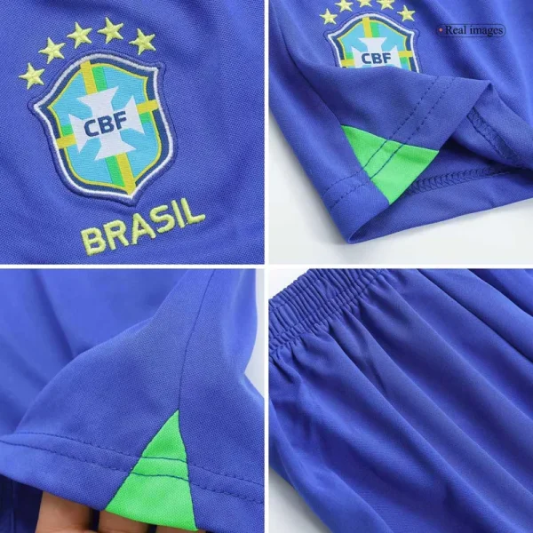 Brazil Kids Soccer Jersey Home Kit(Jersey+Shorts) World Cup 2022 - Image 9