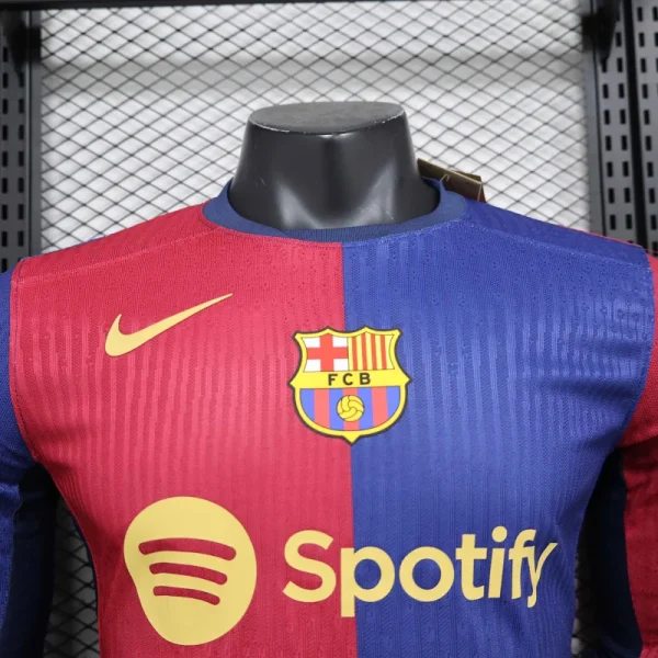 24-25 Barcelona Home Player Version Long sleeve Soccer Jersey - Image 3