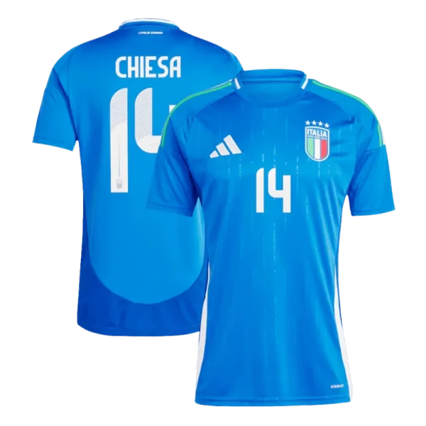 Italy Home Jersey CHIESA #14 BARELLA #18 DIMARCO #3 EURO 2024 - Image 2