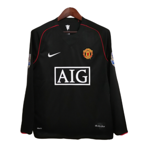 07-08 Retro Long Sleeve Manchester United #7 Ronaldo Third  Away Soccer Jersey - Image 2