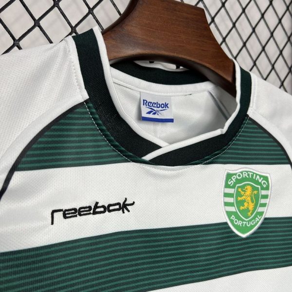 Sporting 01-03 Lisbon Home Retro Kid Kits Youth Apparels Football Jersey - Image 4