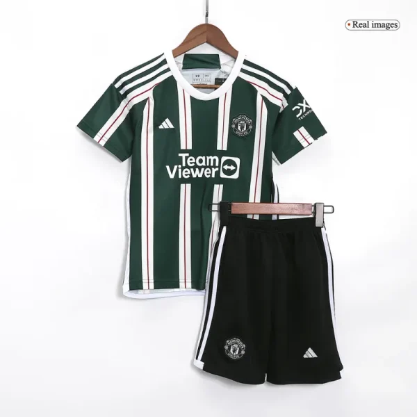 23-24 Kids Manchester United Away Jersey Kit - Image 3