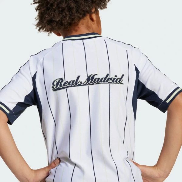 Real Madrid 2025-26 casual white striped short sleeved shirt - Image 8